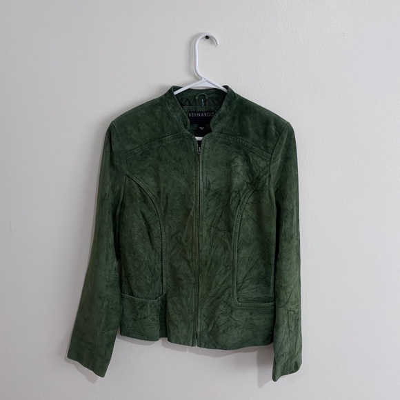 Vintage Bernardo Suede Leather Jacket in Green size medium - Picture 1 of 4